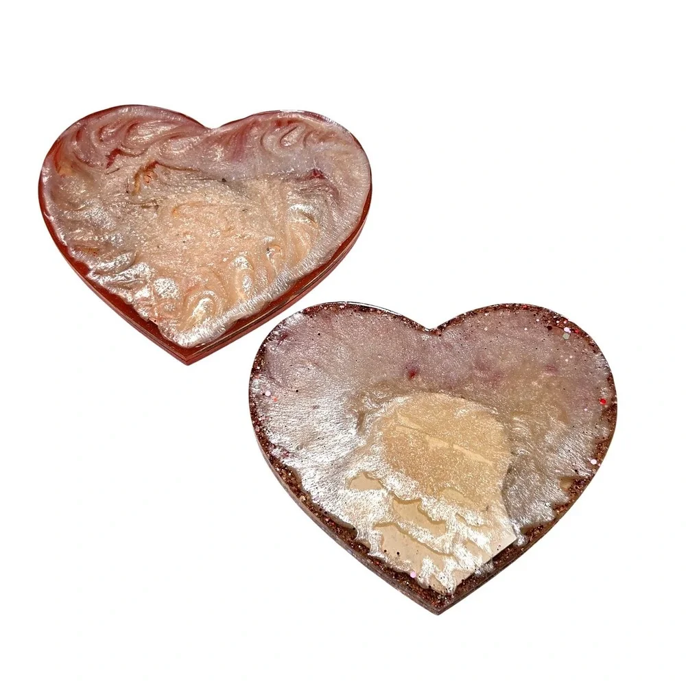 Scream Ghostface Casey Becker Heart Resin Trinket Tray Set Red Glitter Horror